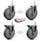 Service Caster 6 Inch Gray Polyurethane 38 Inch Threaded Stem Caster Set 2 Brakes SCC SCC-TS20S614-PPUB-381615-2-PLB-2 - alternate 4
